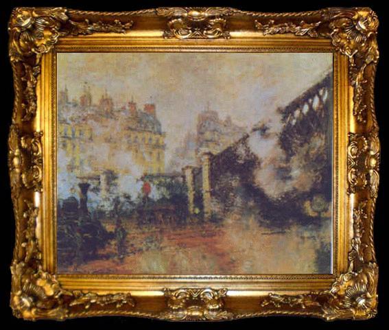 framed  Claude Monet The Pont de l Europe, St Lazare Station, ta009-2